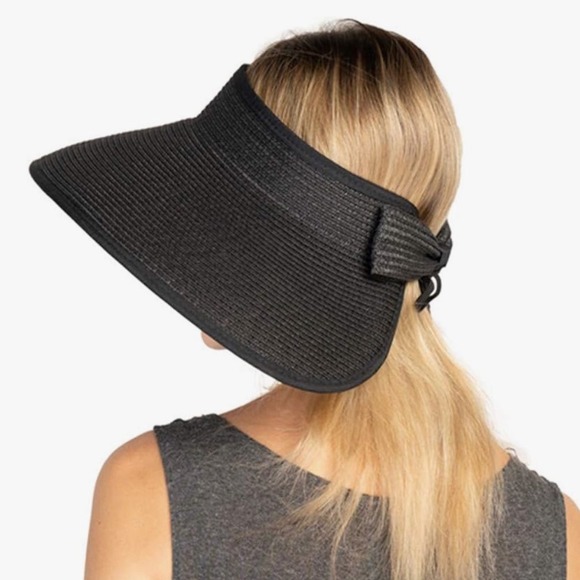 Wide Brim Sun Visor Women's Summer Beach Golf Hat Roll Up UPF Travel - Picture 3 of 4